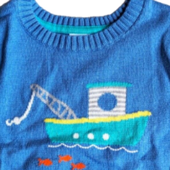NWT Carter's Baby Boys 2-PC Knit Pullover Sweater & Pant Set Blue Cardig… - Picture 2 of 7